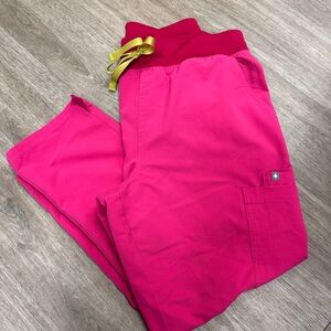 Figs Shocking Pink Scrub Pants- like new- XL Petite